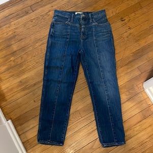 Madewell Classic straight leg jean with front yolk.